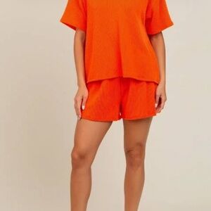 LSQ Orange 2 piece , Top & Shorts
